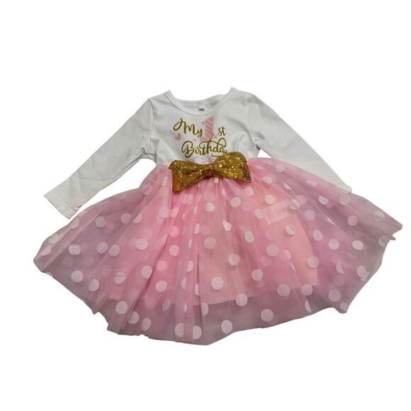 NWT My 1st Birthday dress for bday party 12 months old pretty feminine festive - Picture 9 of 9